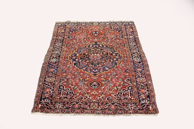 Lot 863 - A Hamadan rug with central blue ground...