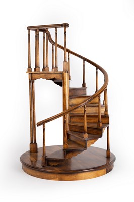 Lot 887 - A spiral staircase model, with ten steps and...