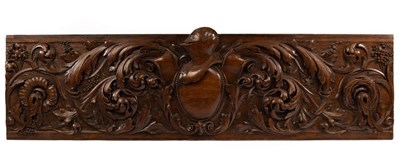 Lot 891 - A carved walnut Renaissance style panel with...