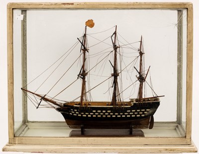 Lot 896 - A scale model of a three-masted ship, 46cm...