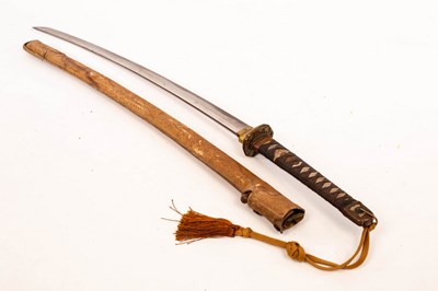 Lot 932 - A Japanese sword mounted for WWII use with...