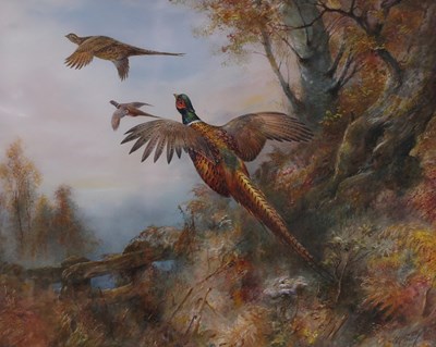 Lot 970 - William E Powell (1878-1955)/Pheasant/Black...