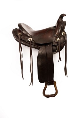 Lot 1042 - A leather Western saddle, H H Hester, Denver,...