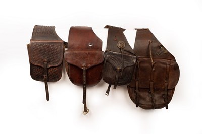 Lot 1045 - A leather Western saddle bag marked N Porter &...