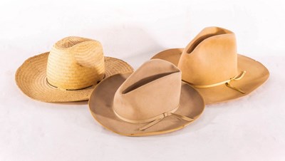 Lot 1053 - A Stetson junior cowboy hat, a Resistol beaver...