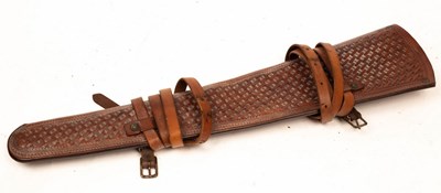 Lot 1055 - A Cowboy's leather rifle scabbard,...