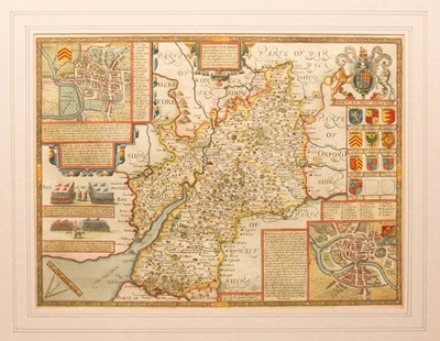 Lot 1078 - John Speed/Gloucestershire/hand coloured...