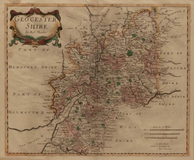 Lot 1079 - Robert Morden/Map of Gloucestershire/engraving,...