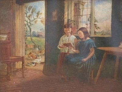 Lot 1151 - Victorian School/Girls Reading by an Open...