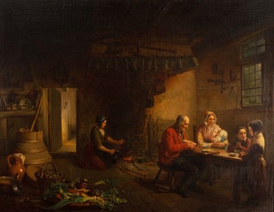 Lot 1158 - J D Coninckx/Family Sitting at a Table/in a...