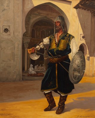 Lot 1164 - J Mediauero/Orientalist painting/oil on canvas,...