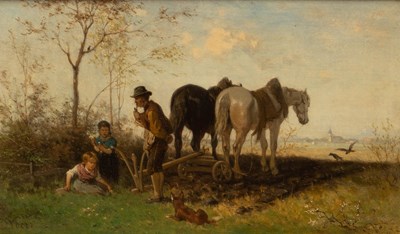 Lot 1165 - Julias Noerr (1827-1897)/The Ploughman's...