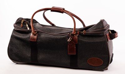 Lot 6 - Mulberry, a black Scotchgrain travel bag with...