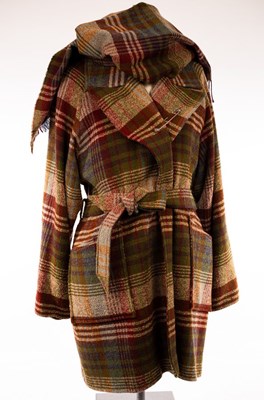 Lot 8 - Mulberry, a wool check coat with pockets and...