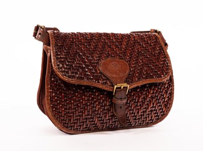 Lot 9 - Mulberry, a brown leather woven handbag with...