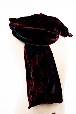 Lot 12 - A Beckford silk velvet scarf with abstract...