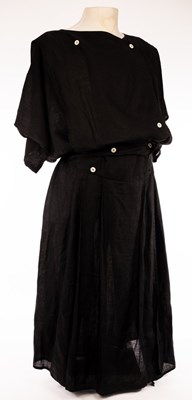 Lot 21 - Sportmax, black linen belted 'gymslip' dress,...