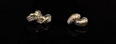 Lot 43 - David Yurman, two pairs of silver and 14k...