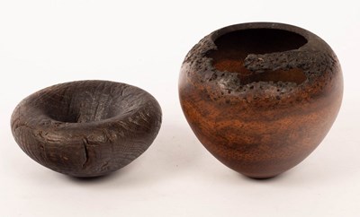 Lot 70 - Mike Scott (Chai), a small wooden bowl of...