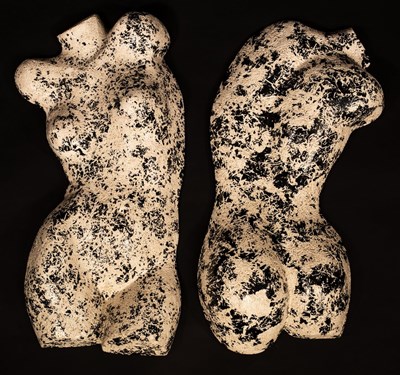 Lot 73 - A pair of decorative life size nude torsos,...