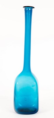 Lot 97 - A Murano Alrose turquoise glass decanter,...