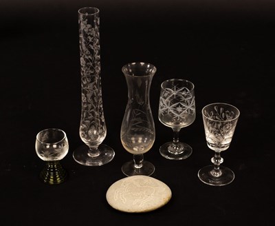 Lot 99 - E M Dinkel (1894-1983), an etched glass...