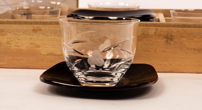Lot 120 - Hoya Crystal, a sushi set and a tea set of 5...