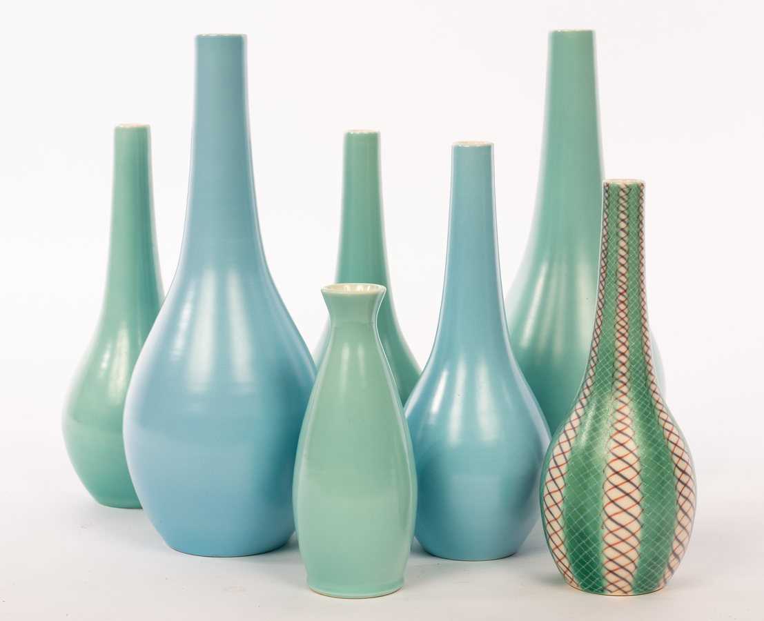 Lot 135 - Poole Pottery, a freeform vase, PKT pattern,...
