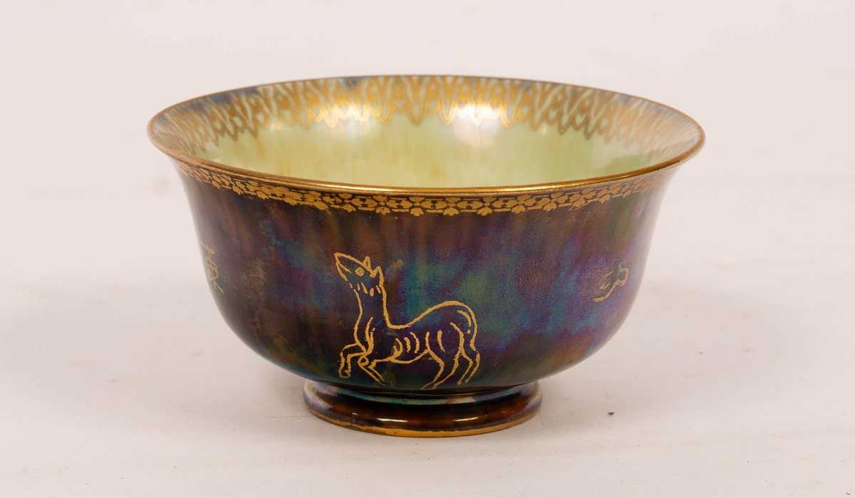 Lot 173 - A Wedgwood Fairyland lustre bowl, the exterior...