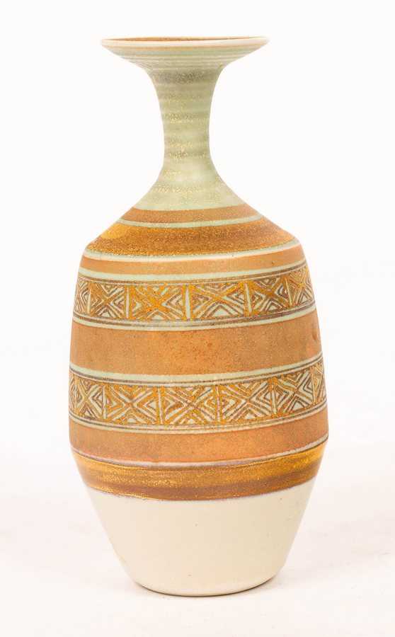 Lot 217 - Mary Rich (born 1940), a porcelain bottle vase,...