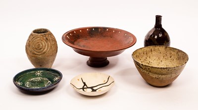 Lot 321 - A stoneware bowl, ash glazed, indistinctly...