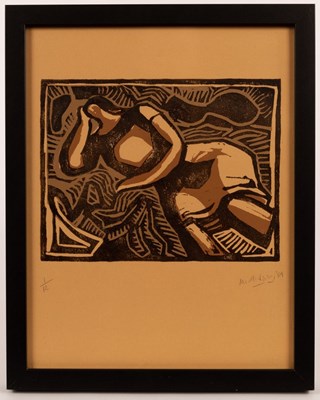 Lot 338 - Mary Audsley (1919-2008)/Reclining Nude/signed...