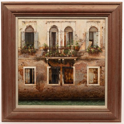 Lot 360 - Peter Evans (born 1943)/Balcony, Venice/signed;...