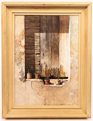 Lot 362 - Peter Evans (born 1943)/Flower Pots on a Ledge...