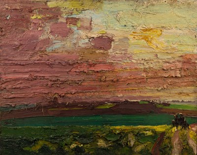 Lot 412 - George Rowlett (born 1941)/Sunset Landscape...