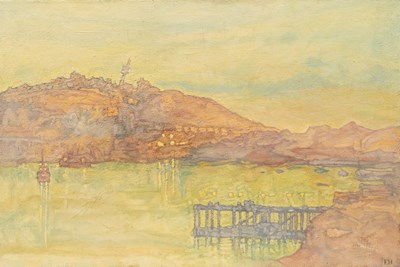 Lot 437 - Francis Hewlett (1930-2012)/The Pier, Evening,...