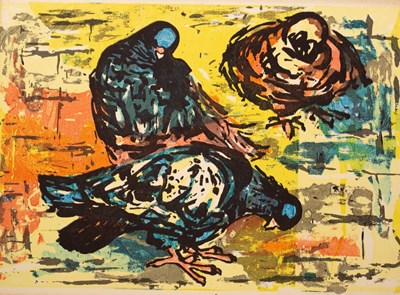 Lot 456 - Leslie Duxbury (1921-2001)/Pigeons/colour...