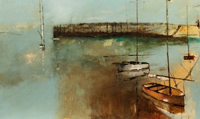 Lot 517 - Eamon Regan/Harbour Scene/oil on board, 60cm x...