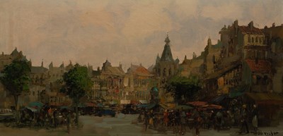 Lot 533 - 20th Century/Townscape/indistinctly signed,...
