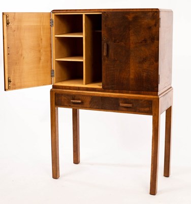 Lot 550 - Heals, a 1930s Art Deco walnut cocktail...