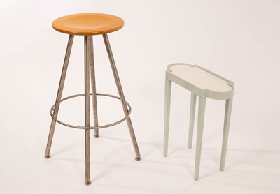 Lot 618 - A Bulthaup bar stool with circular top on a...