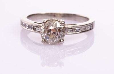 Lot 16 - A diamond solitaire ring, the old cut diamond...