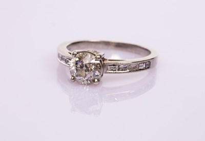 Lot 16 - A diamond solitaire ring, the old cut diamond...