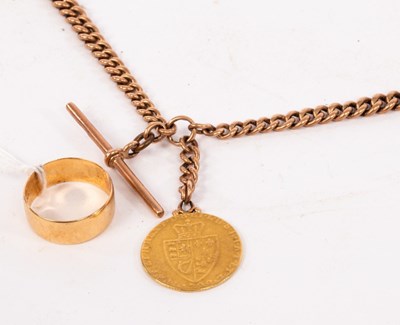 Lot 55 - A 9ct rose gold Double Albert watch chain with...