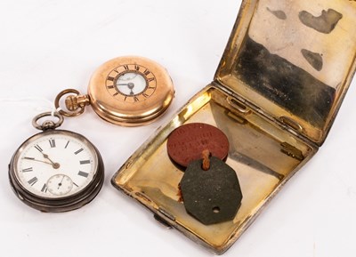Lot 106 - A rolled gold half-hunter pocket watch, the...