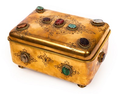 Lot 124 - A Victorian jewel casket the gilt brass case,...