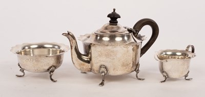 Lot 138 - A silver three-piece tea service, WD,...