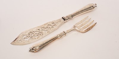 Lot 142 - A pair of Victorian silver fish servers, JG,...