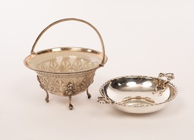 Lot 157 - A Victorian silver swing handled basket,...