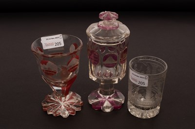 Lot 205 - A Bohemian glass beaker, dated 1696, finely...